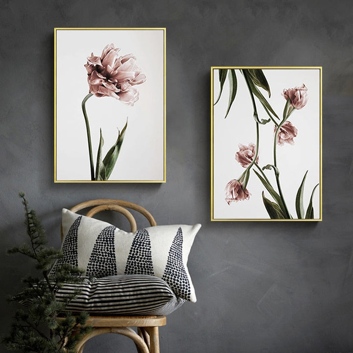 Moderne Tulip blomstertrykk Veggkunst - Lærred Veggkunst Maling