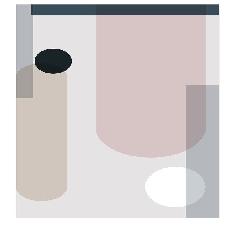 Minimalistisk Abstrakt Geometrisk Pink Blå - Lerret Veggkunst Maleri