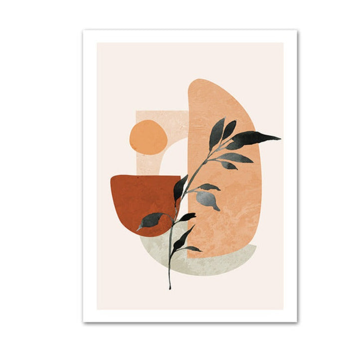 Abstract Still Life Beige Plants - Lerret Veggkunst Maleri | Skanto