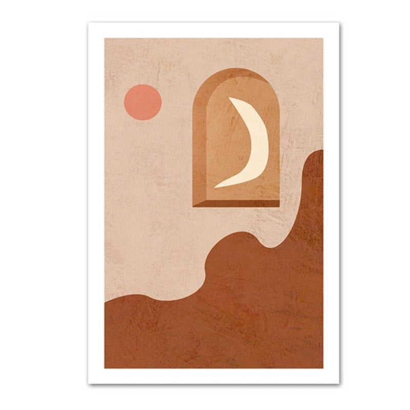 Abstract Still Life Beige Plants - Lerret Veggkunst Maleri | Skanto