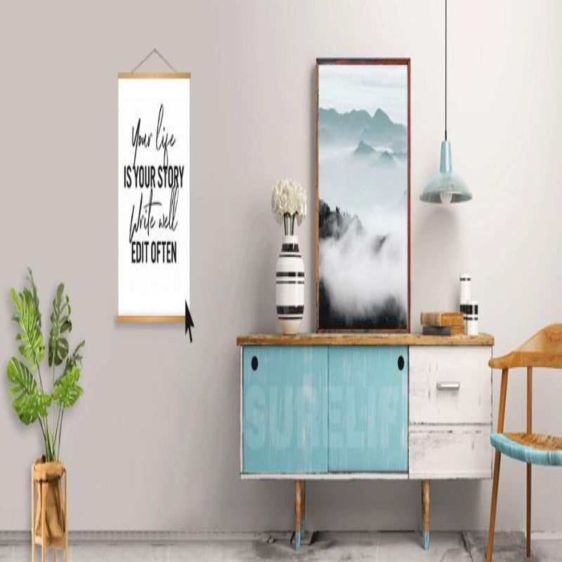 Abstract Still Life Beige Plants - Lerret Veggkunst Maleri | Skanto