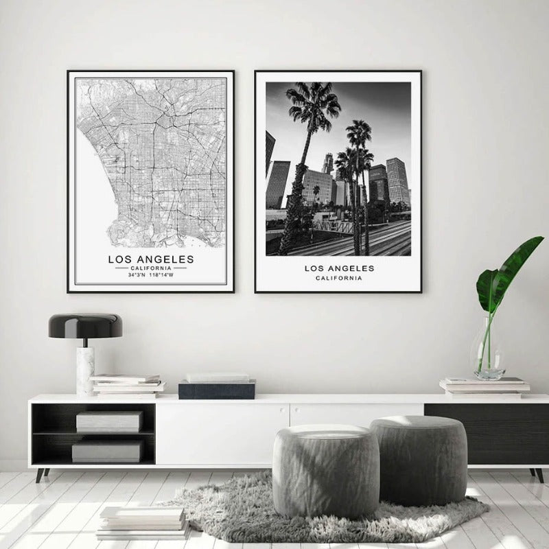 Los Angeles bykart Moderne bygninger Landskap