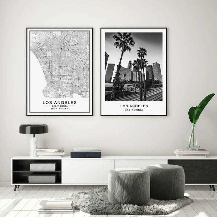 Los Angeles bykart Moderne bygninger Landskap