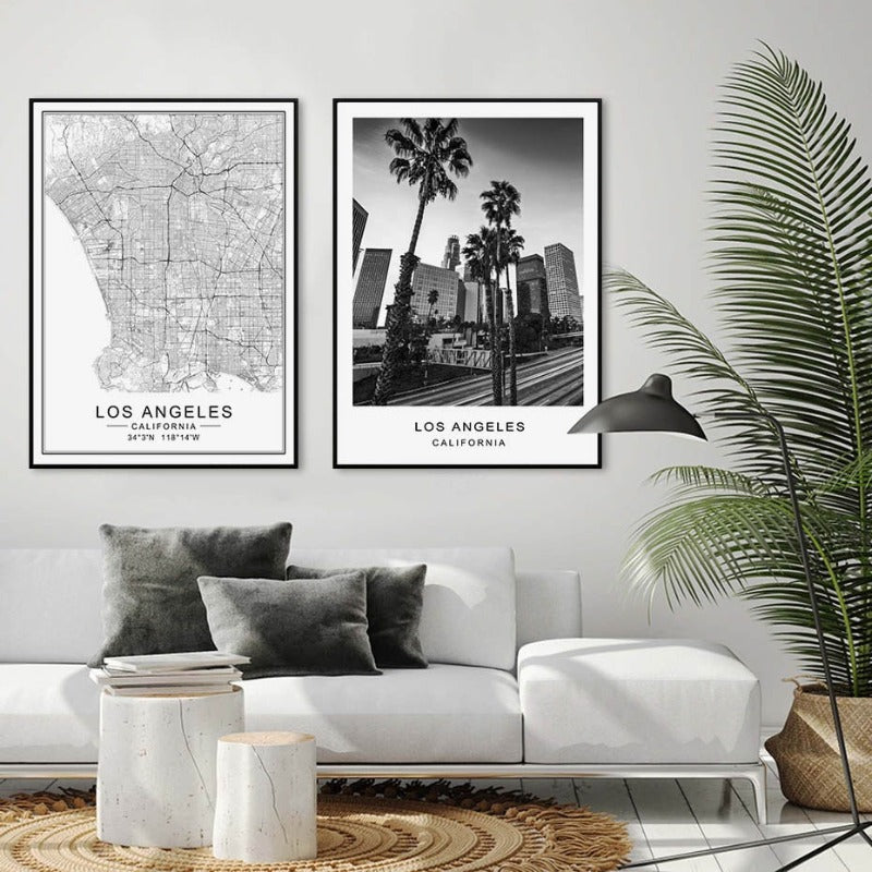 Los Angeles bykart Moderne bygninger Landskap