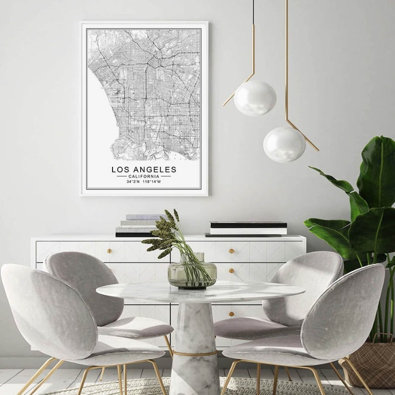 Los Angeles bykart Moderne bygninger Landskap