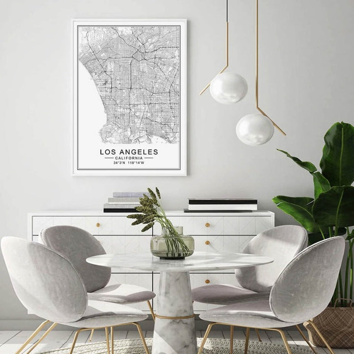 Los Angeles bykart Moderne bygninger Landskap