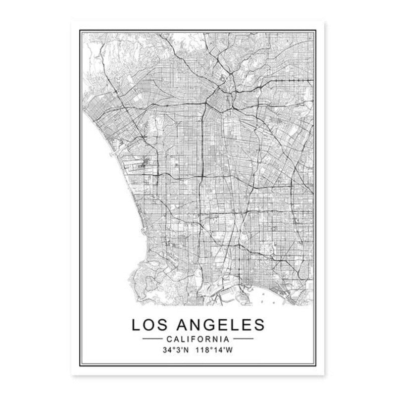 Los Angeles bykart Moderne bygninger Landskap
