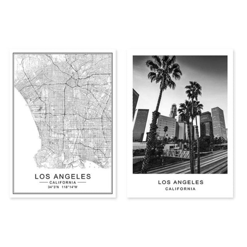 Los Angeles bykart Moderne bygninger Landskap