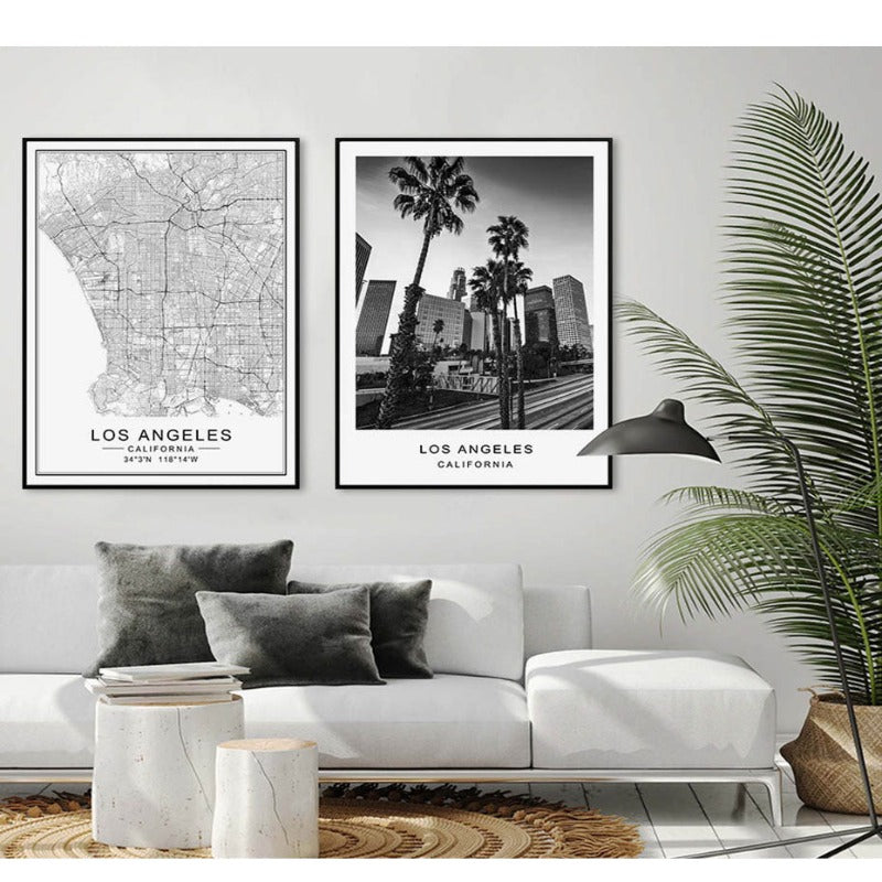Los Angeles bykart Moderne bygninger Landskap