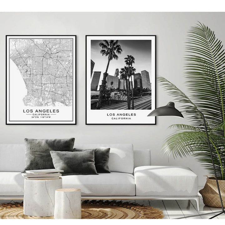 Los Angeles bykart Moderne bygninger Landskap