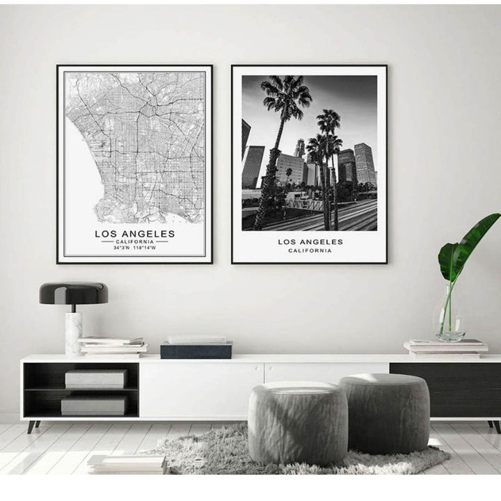 Los Angeles bykart Moderne bygninger Landskap