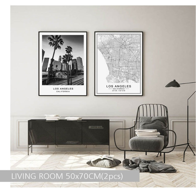 Los Angeles bykart Moderne bygninger Landskap