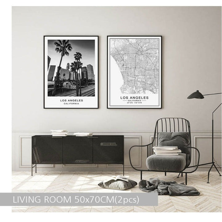 Los Angeles bykart Moderne bygninger Landskap