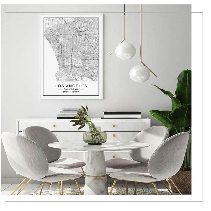 Los Angeles bykart Moderne bygninger Landskap