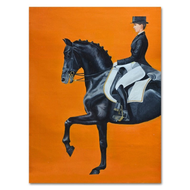 Moderne oransje hestebilder - lerretsveggkunst