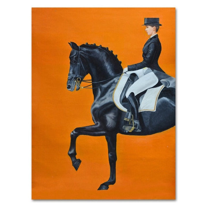 Moderne oransje hestebilder - lerretsveggkunst