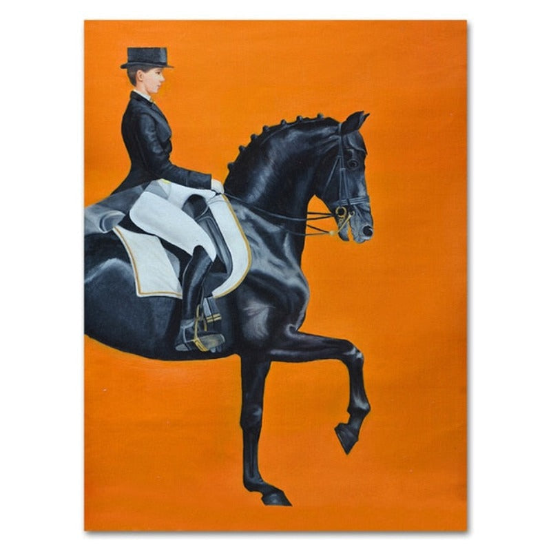 Moderne oransje hestebilder - lerretsveggkunst