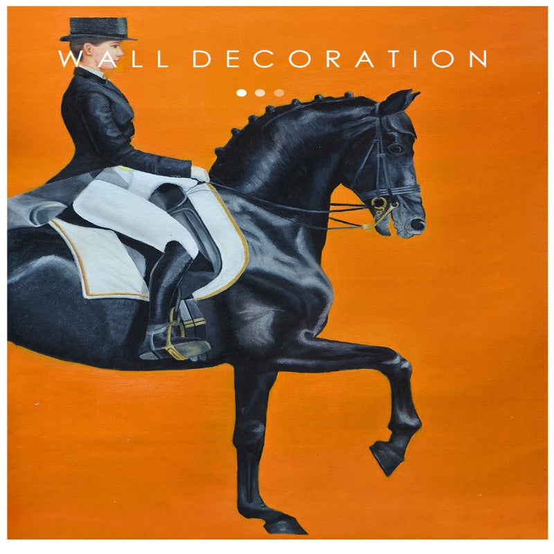 Moderne oransje hestebilder - lerretsveggkunst