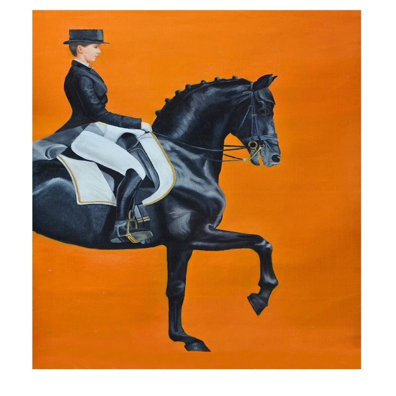 Moderne oransje hestebilder - lerretsveggkunst