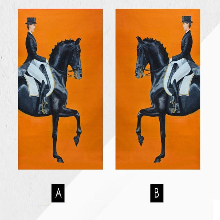 Moderne oransje hestebilder - lerretsveggkunst