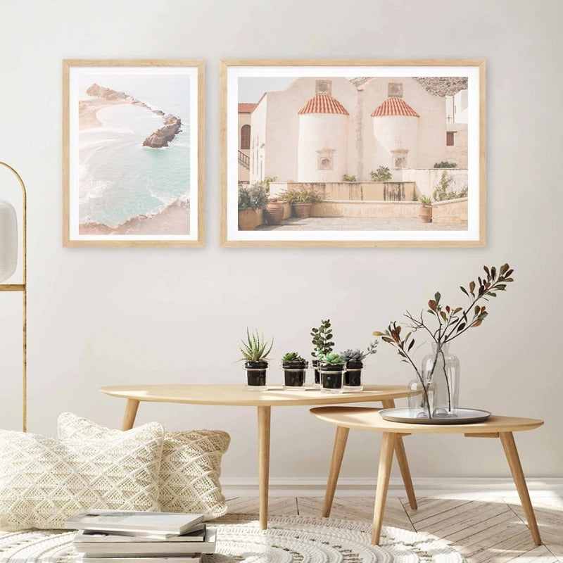 Mid-Century Modern Abstrakt Galleri Brennende Orange - Lerret Veggkunst Maleri
