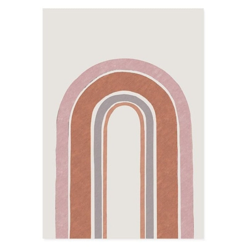Mid-Century Modern Abstrakt Galleri Brennende Orange - Lerret Veggkunst Maleri