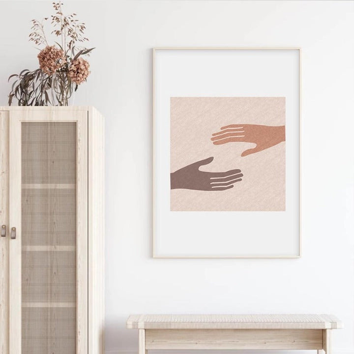 Mid-Century Modern Abstrakt Galleri Brennende Orange - Lerret Veggkunst Maleri