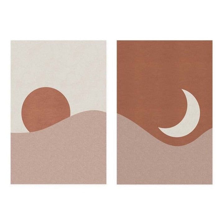Moon To Sun And Back - Lerret Veggkunst Maleri