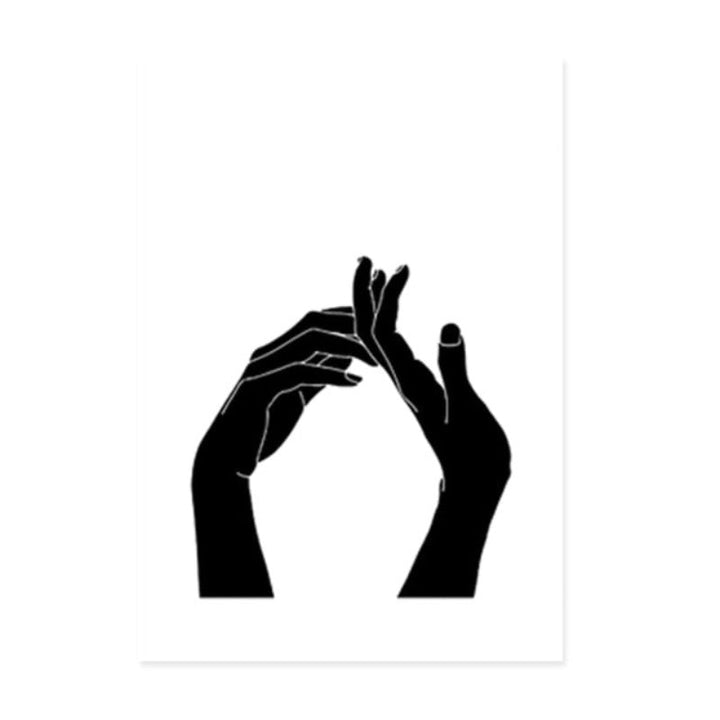 Hands Line Minimalistisk - Lerret Veggkunst Maleri