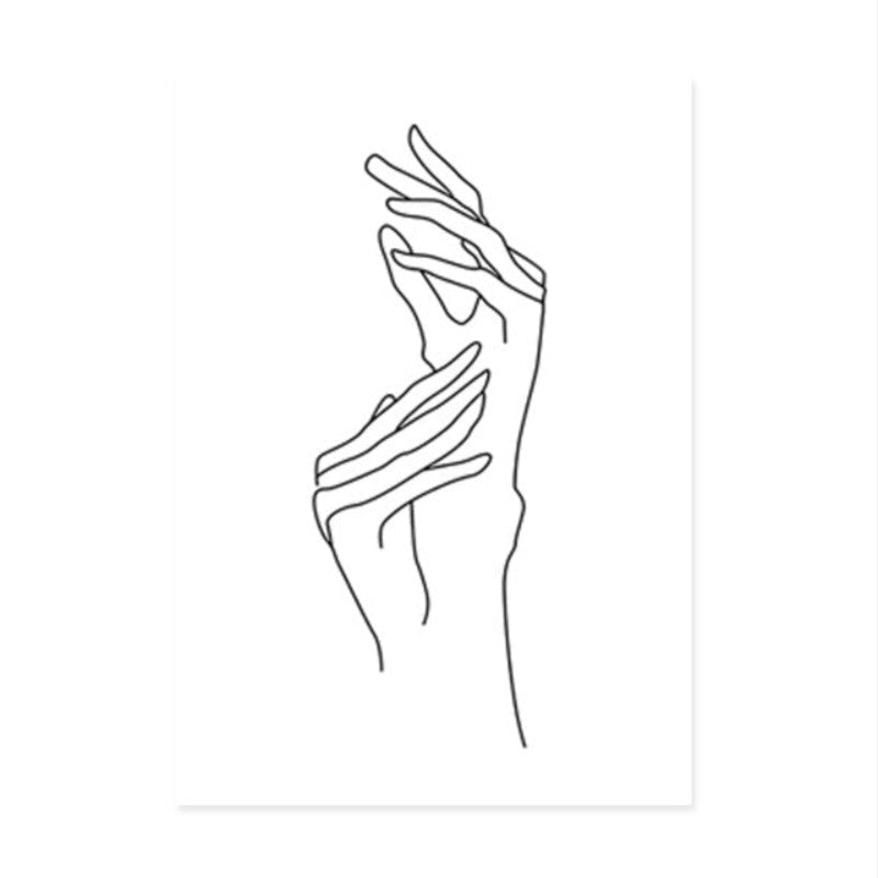 Hands Line Minimalistisk - Lerret Veggkunst Maleri