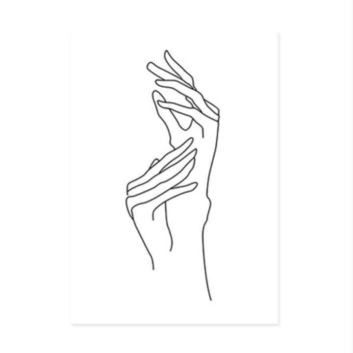 Hands Line Minimalistisk - Lerret Veggkunst Maleri
