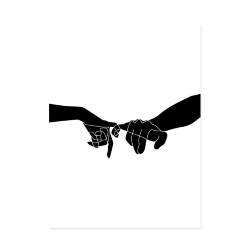 Hands Line Minimalistisk - Lerret Veggkunst Maleri