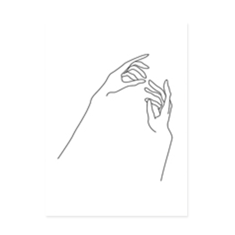 Hands Line Minimalistisk - Lerret Veggkunst Maleri