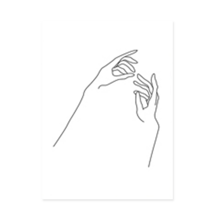 Hands Line Minimalistisk - Lerret Veggkunst Maleri