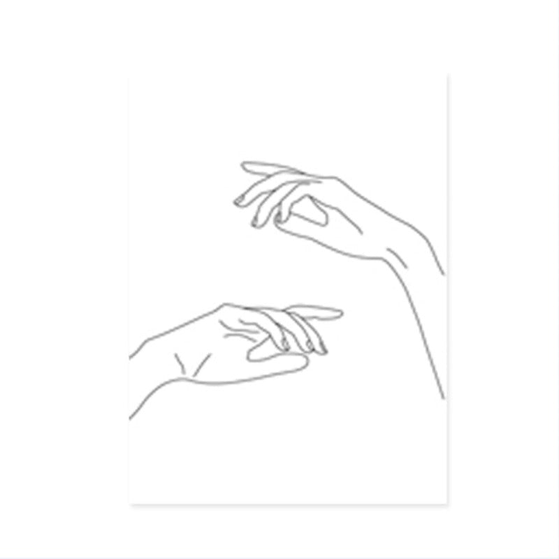 Hands Line Minimalistisk - Lerret Veggkunst Maleri