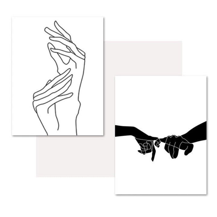 Hands Line Minimalistisk - Lerret Veggkunst Maleri