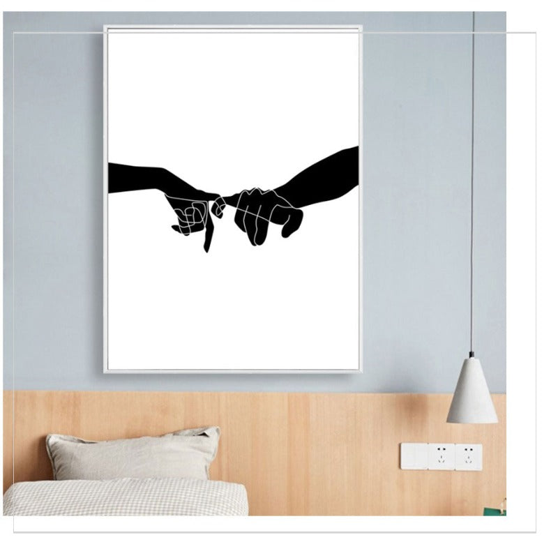 Hands Line Minimalistisk - Lerret Veggkunst Maleri