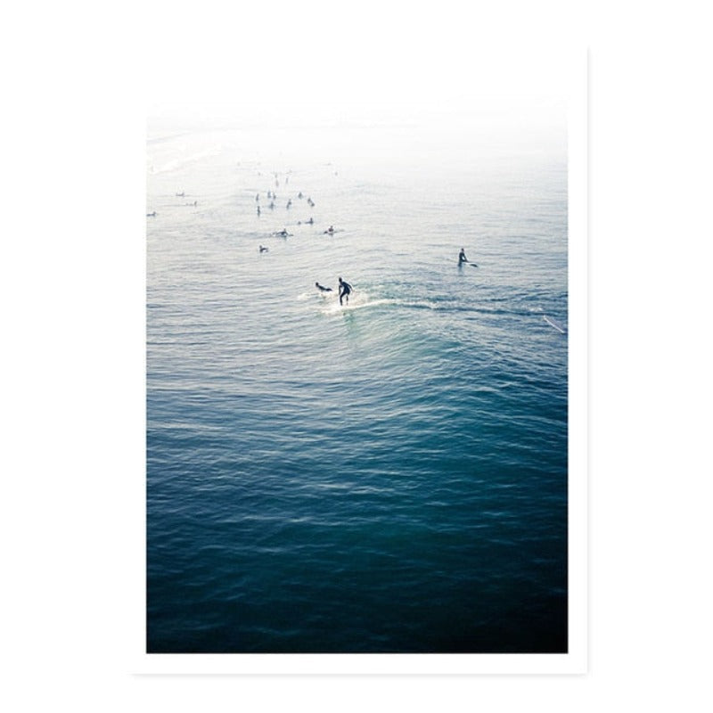 Veggbilde med nordisk sjøbølge-scene – lerretsbilde