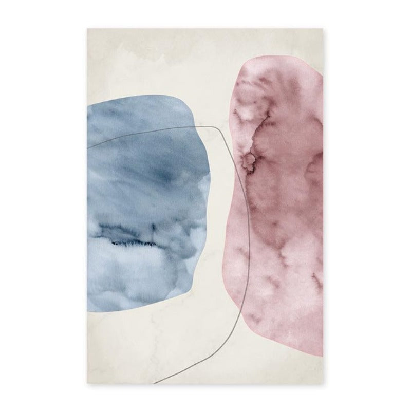 Abstract Pink Blue Marble Grain Background Poster Prints - Canvas Wall Art Painting | Skanto