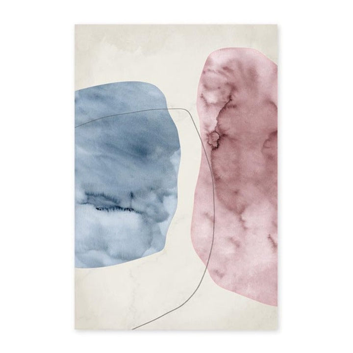 Abstract Pink Blue Marble Grain Background Poster Prints - Canvas Wall Art Painting | Skanto