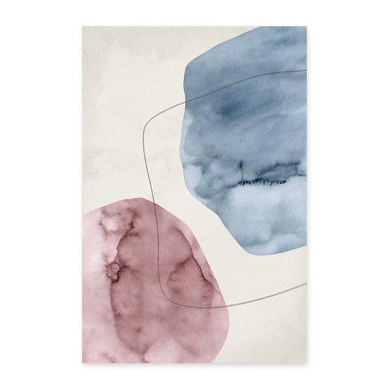 Abstract Pink Blue Marble Grain Background Poster Prints - Canvas Wall Art Painting | Skanto