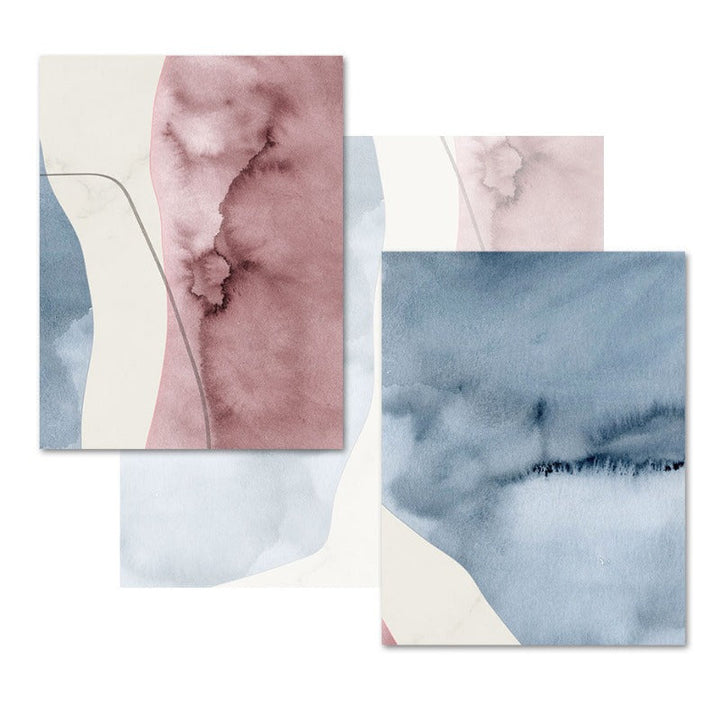 Abstract Pink Blue Marble Grain Background Poster Prints - Canvas Wall Art Painting | Skanto
