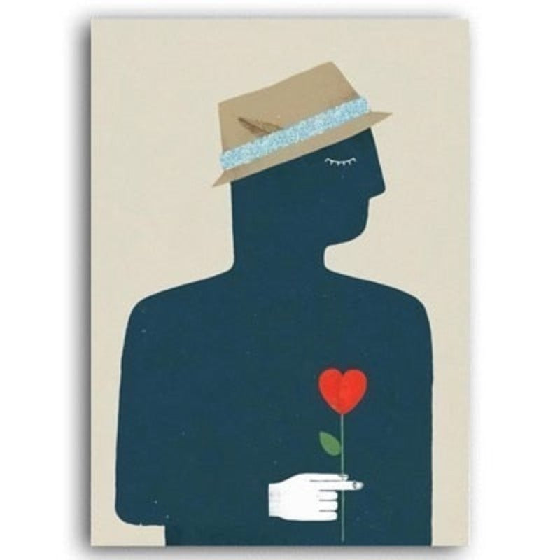 Fashion Flower Girl - Lerret Veggkunst Maleri