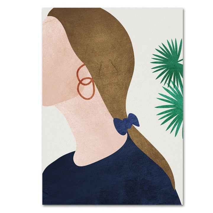 Moderne Trendy Figurer Plakat - Lærrett Veggkunst Maleri