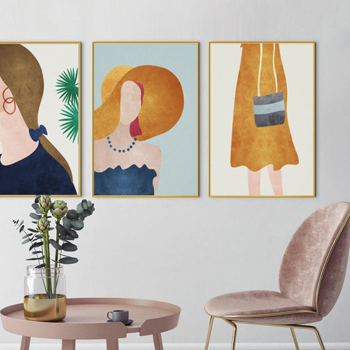 Moderne Trendy Figurer Plakat - Lærrett Veggkunst Maleri