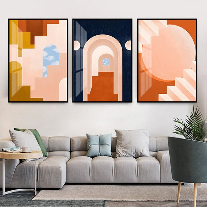 Moods In Orange - Lerret Veggkunst Maleri