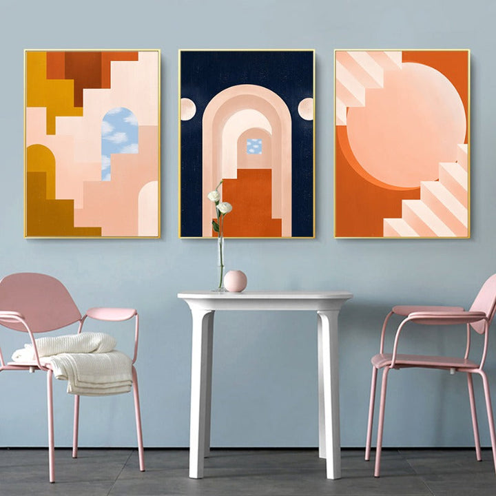 Moods In Orange - Lerret Veggkunst Maleri