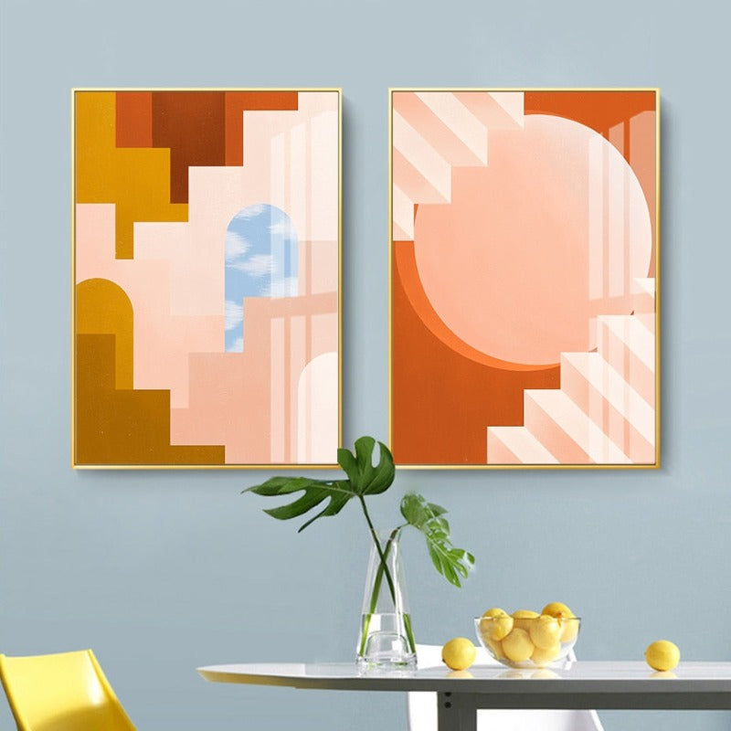 Moods In Orange - Lerret Veggkunst Maleri