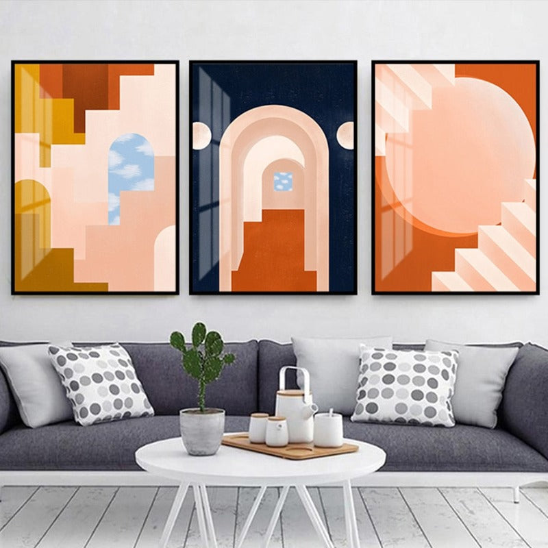 Moods In Orange - Lerret Veggkunst Maleri