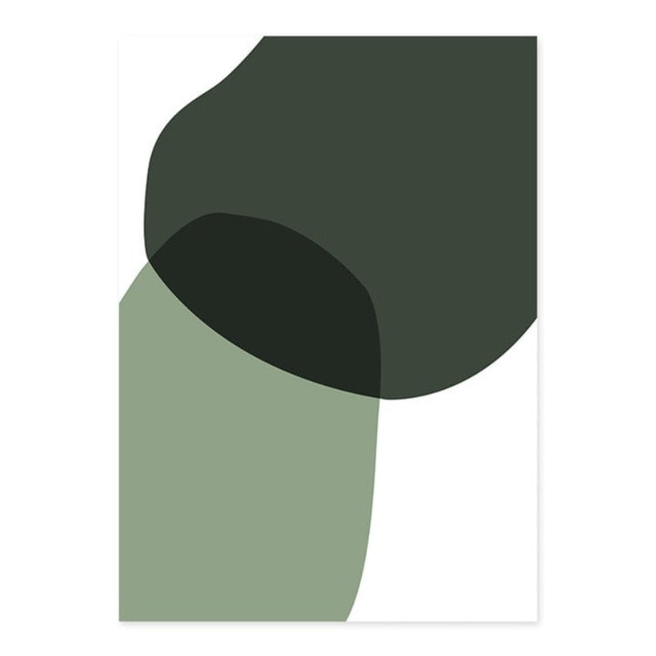 Geometrisk Grønn Fargeblokk - Lerret Veggkunstmaleri